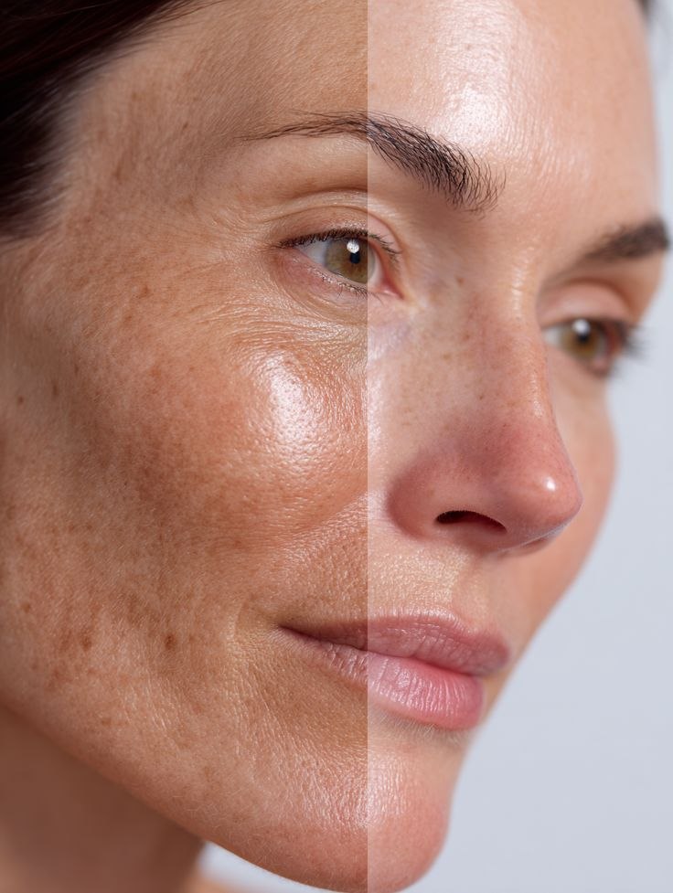 Before and after results of hyperpigmentation treatment